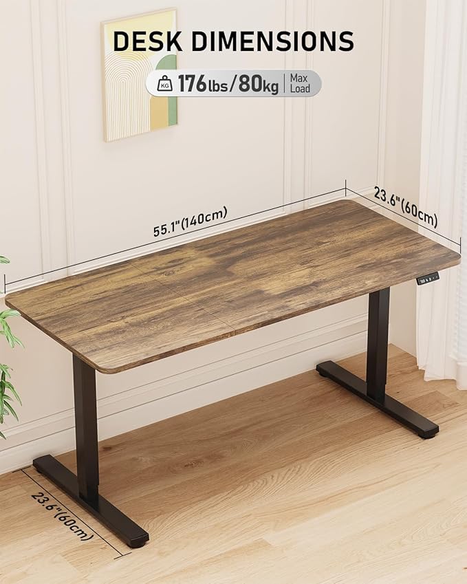 Standing Desk, Large Height Adjustable Electric Stand up Desk, 55 x 24 Inches - Image 3