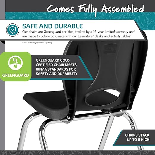 Learniture LNT-118-CSW-BK Learniture Structure Series Stackable School Chairs - Image 8