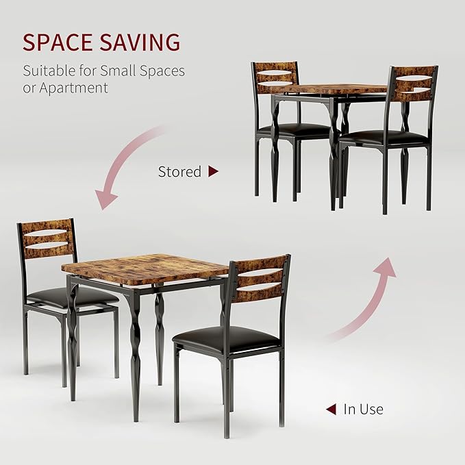 GarveeHome Dining Table Set for 2, Dining Table and Chairs Set of 2, 3 Piece - Image 3