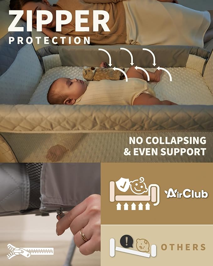 AirClub Bassinet Bedside Sleeper, Baby Crib - Image 2