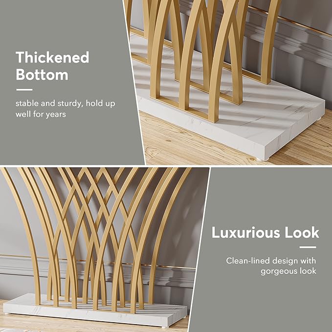 Tribesigns 59 inch Gold Console Table, Modern Entryway Table - Image 7
