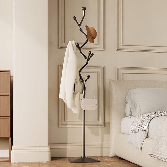 Tree-shaped coat rack stand, Metal coat tree - Image 4