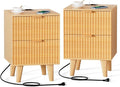 Urban Deco Nightstand Set of 2, Mid Century Modern Nightstand by UrbanDeco