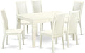 East West Furniture WEIP7-LWH-W 7 Piece Dining Table Set Consist of a Rectangle by EastWestFurniture