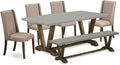 East West Furniture V797FL716-6 6 Piece Dining Table Set Contains a Rectangle by EastWestFurniture