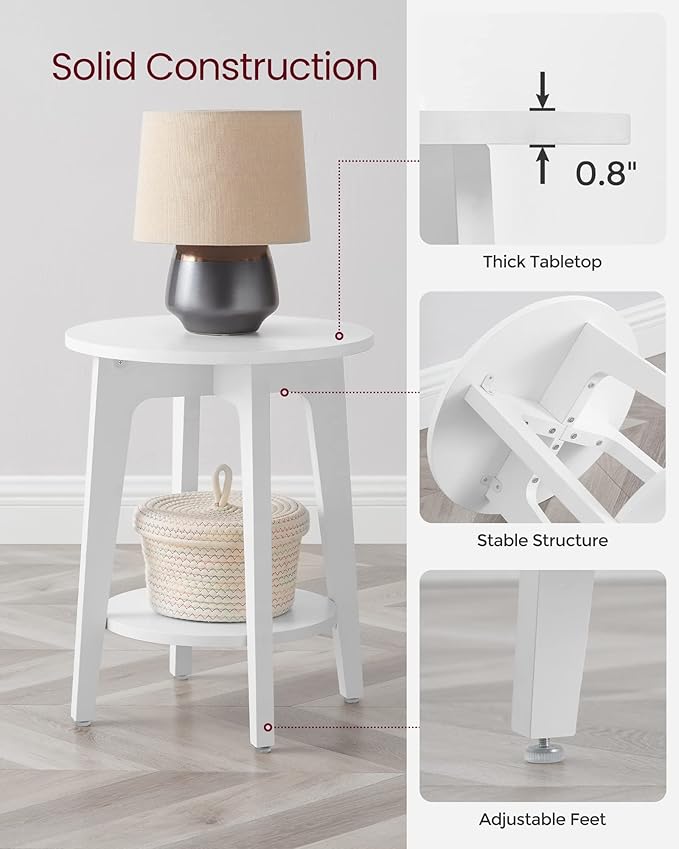 VASAGLE Side Table, Small Round End Table - Image 5
