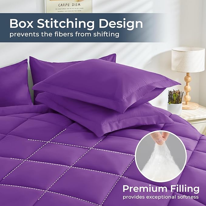 HEVUMYI Purple Cali-King Comforter Set - Image 4