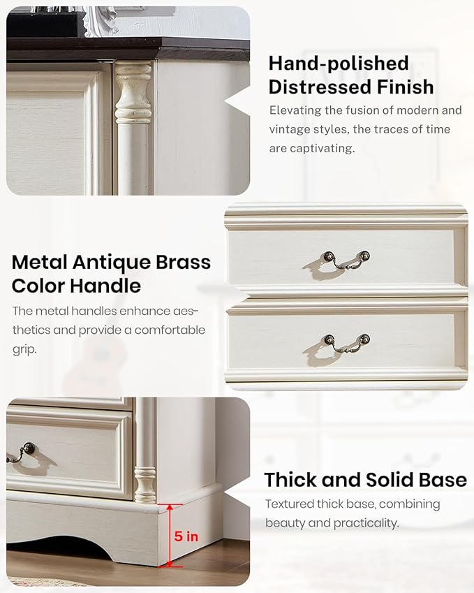 Farmhouse 9 Drawers Dresser for Bedroom - Image 6