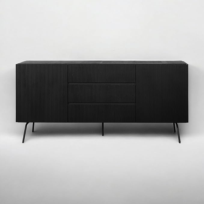 NTC Veil Sideboard with 2 Doors and 3 Drawers, Buffet Cabinet with Vertical - Image 8