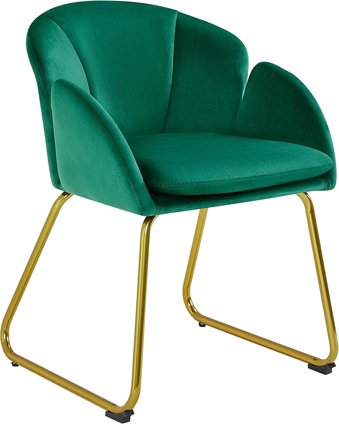Yaheetech Flower Velvet Vanity Chair, Modern Side Chair Armchair by Yaheetech