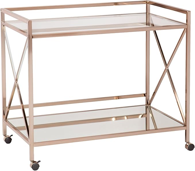 SEI Furniture Maxton Metallic Open Shelf Bar Cart by SEIFurniture