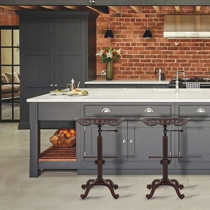 Vintage Tractor Seat Bar Stools Industrial Style Swivel Kitchen Dining Chair - Image 2