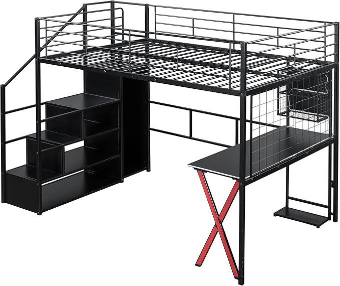 Merax Full Size Metal Loft Bed - Image 7