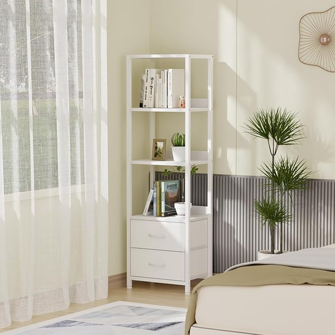 Furnulem 4-Tier Corner Shelf, Bookshelf - Image 7