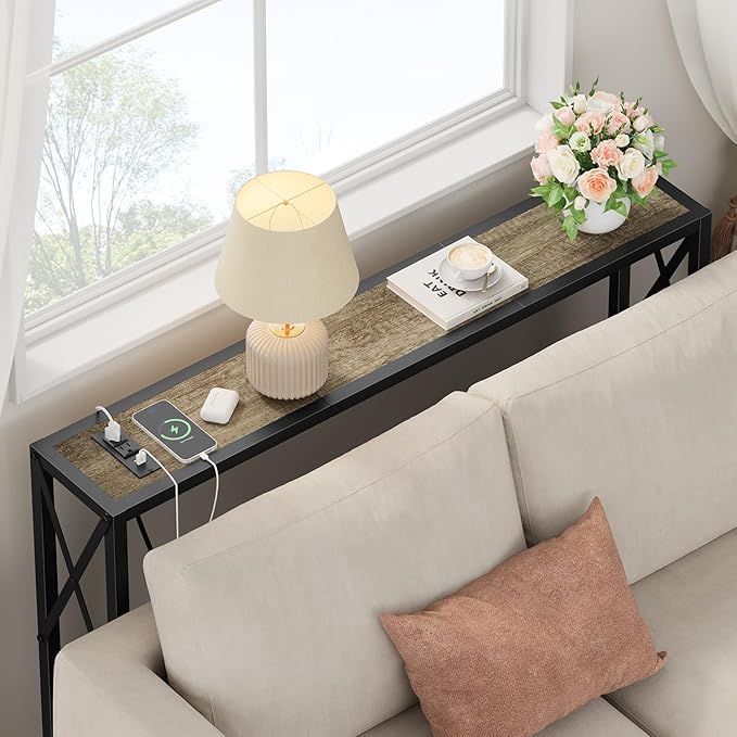 41.7" Console Table, Narrow Behind The Couch Table - Image 4