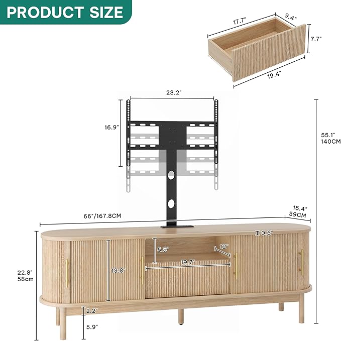 YITAHOME Fluted TV Stands for Living Room - Image 2