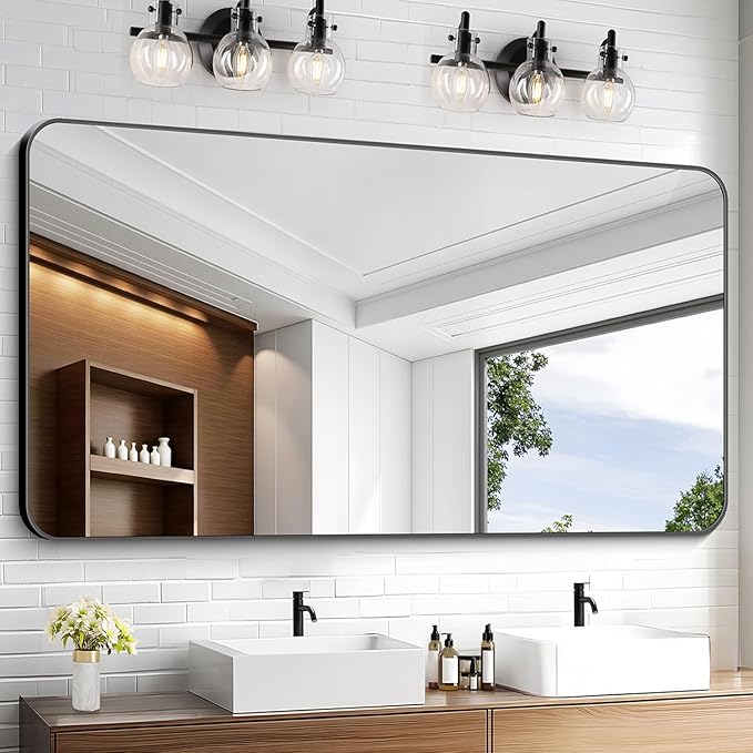KOCUUY 60"x30" Large Rectangle Vanity Mirror, Modern Design of Upgraded by KOCUUY