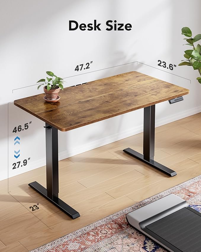 HUANUO 48" x 24" Electric Standing Desk Adjustable Height, 4 Memory Height - Image 3