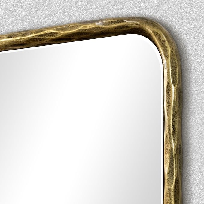 BEGINS Hand-Forged Steel Wall Mirror, 24x36 Inch Vintage Solid Steel Frame - Image 2