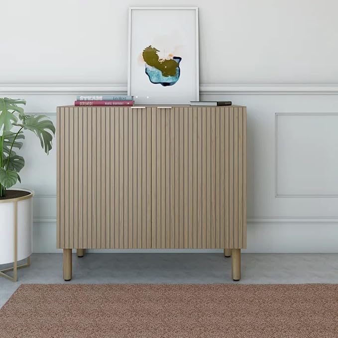 Sango Merk 2-Door Cabinet, Modern Brown Storage Cabinet - Image 2