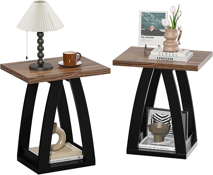 End Table Set of 2, Side Table, Nightstand, Sofa Side Table by FROMJBEST