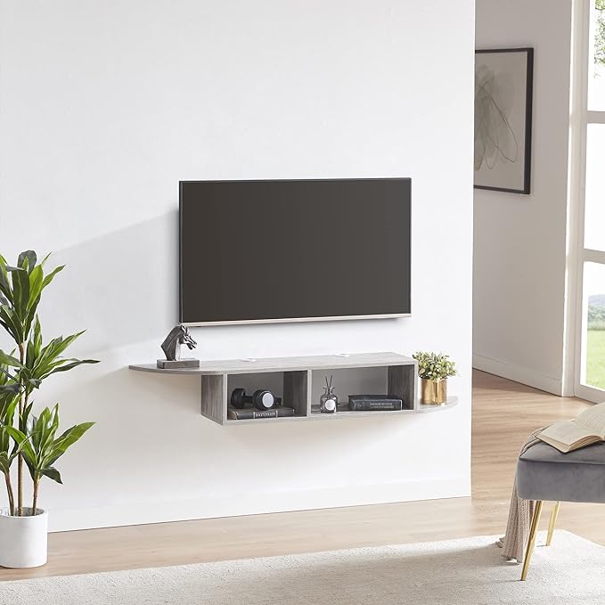 Floating TV Stand, Wall Mounted Entertainment Center and Cabinet Shelf by GHC