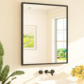 TETOTE Black Mirror for Bathroom Sink 30" x 36" Matte Black Beveled Metal Frame by TETOTE