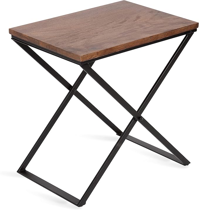 Kate and Laurel Laraway Modern Side Table, Rustic Brown and Black, Metal by KateandLaurel