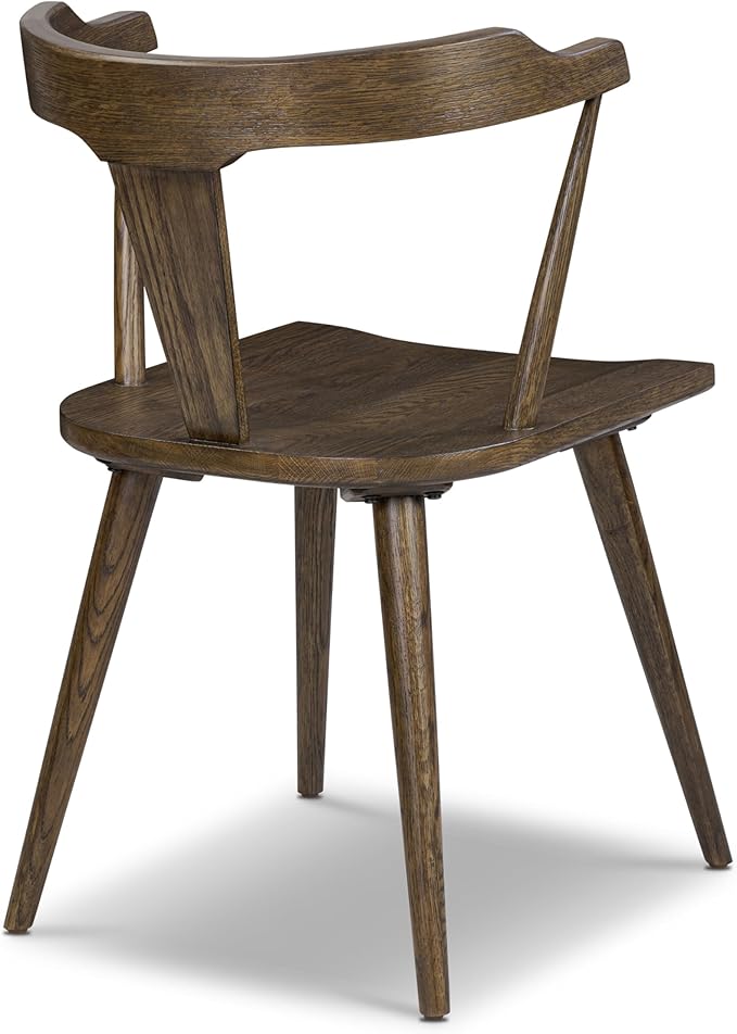 Poly & BARK Mid Century Modern Enzo Tundra Brown Dining Chair 2.0 – Solid Oak - Image 9