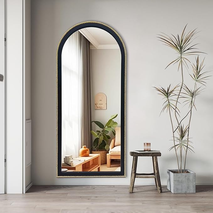 WAMIRRO Ornate Full Long Mirror, Arched Black Carved Morden Luxury Living Room - Image 6