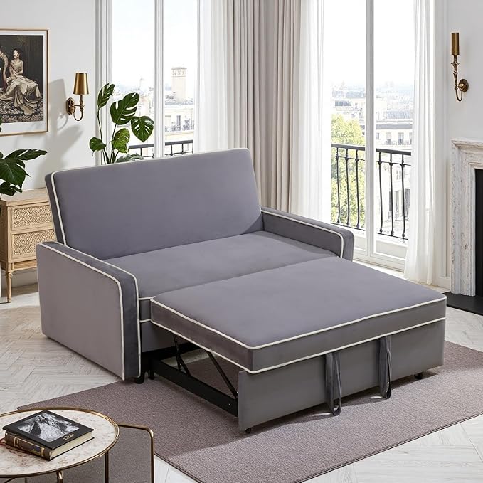 53 Inch Convertible Pull Out Sofa Bed, Sleeper Couch by FONTOI