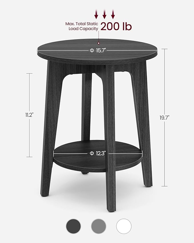 VASAGLE Side Table, Small Round End Table - Image 3