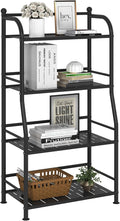4 Tier Metal Shelf Storage Shelves Living Room Bookshelf Bathroom Corner by FKUO