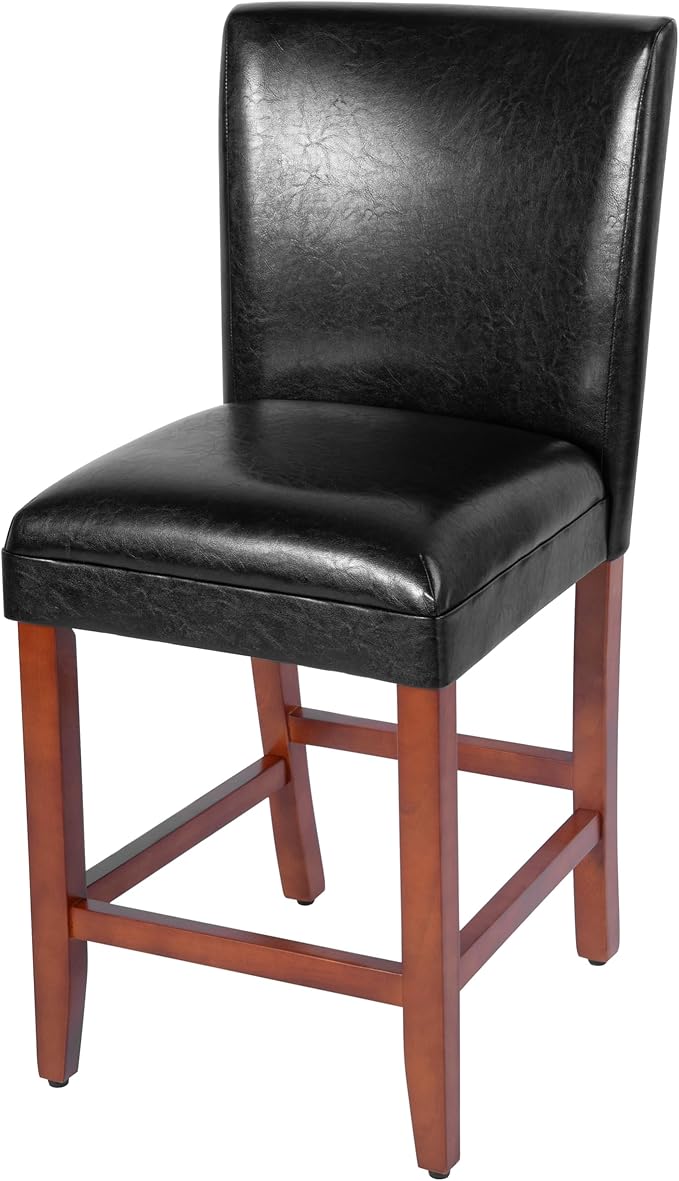 Homepop Home Decor | Classic Counter Height Bar Stools | Faux Leather 24 Inch - Image 10