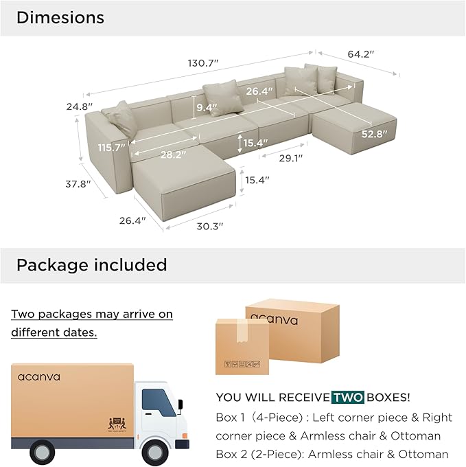 Acanva Luxury Modular Sectional Couch - Image 2