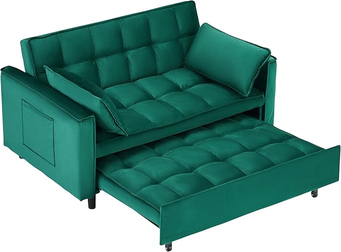 Ball & Cast 55" Convertible Sofa Bed, 3 in 1 Sleeper Sofa W/Pull-Out Bed - Image 13