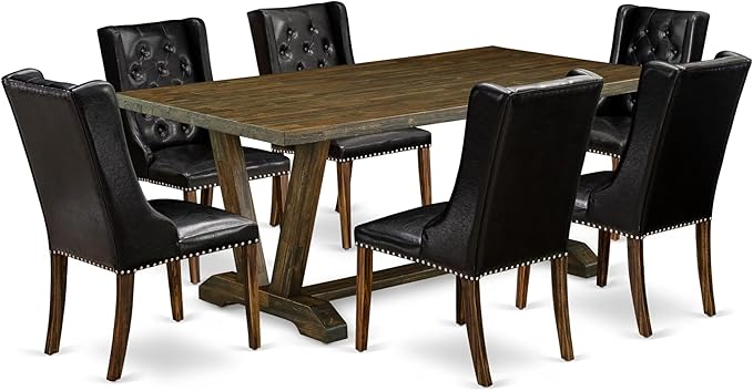 East West Furniture V777FO749-7 7 Piece Modern Dining Table Set Consist of a by EastWestFurniture