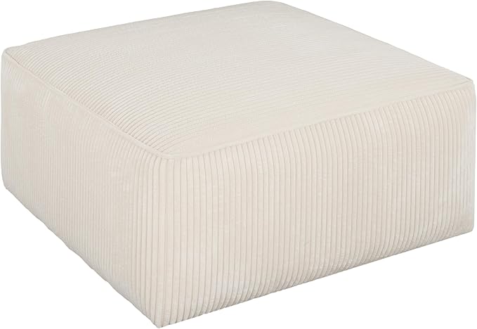 Christopher Knight Home Isa Square Ottoman Footstool, Corduroy Pouf Poufee - Image 9