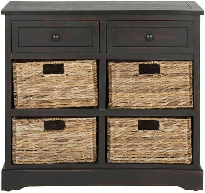 SAFAVIEH American Homes Collection Herman Brown Wicker Basket Storage Unit - Image 4