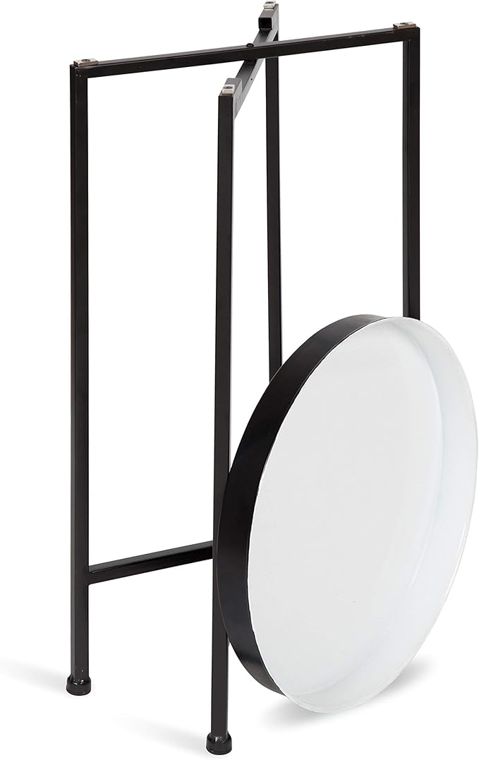 Kate and Laurel Celia Round Foldable Tray Accent Table, Modern Minimalist - Image 5