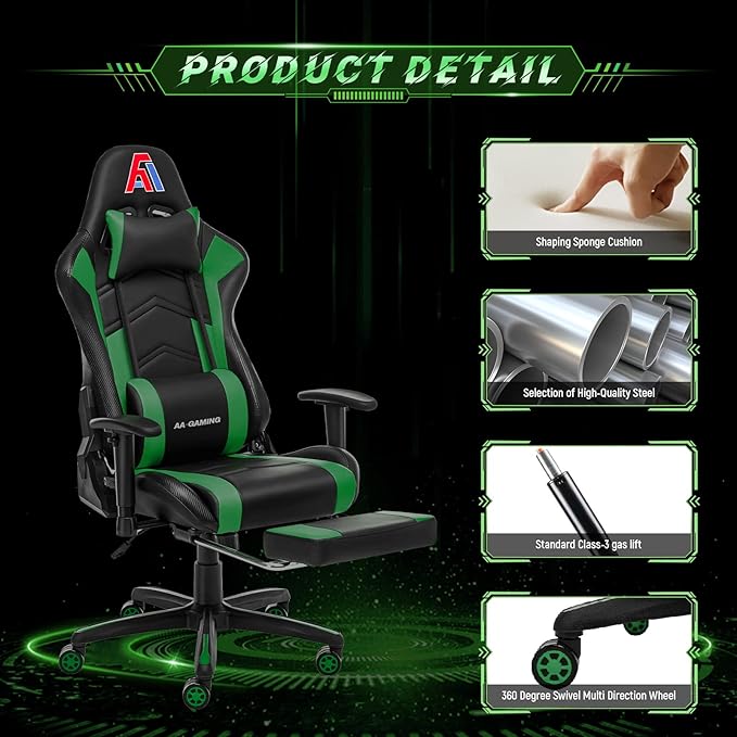 AA Products Gaming Chair High Back Ergonomic Computer Racing Adjustable Gamer - Image 5