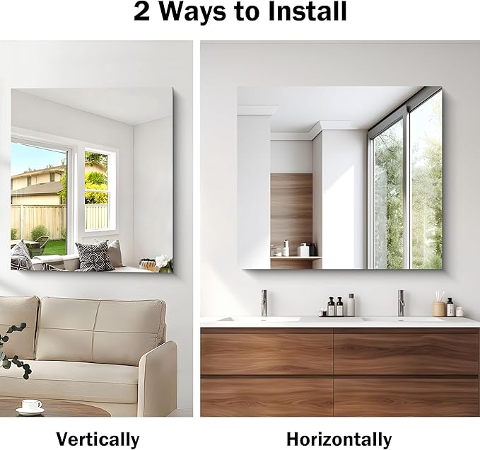 Frameless Mirror, 36x40 inch Bathroom Mirrors - Image 4