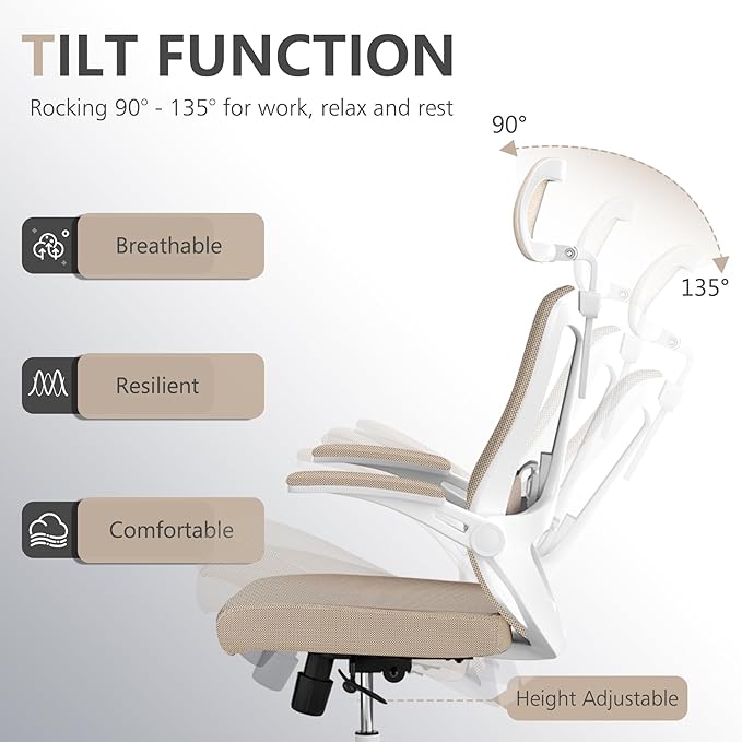 Desk Offiice Chair, Ergonomic Comfy Mesh Chair, Home High Back Gaming Executive - Image 6