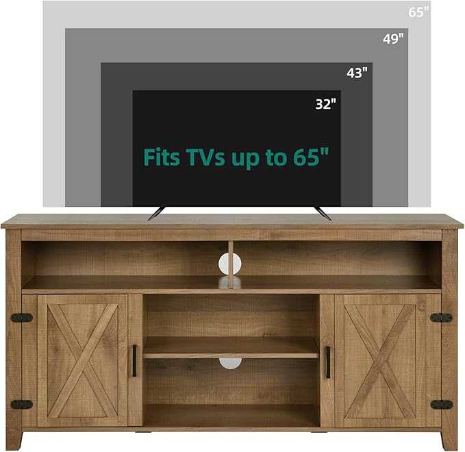 YITAHOME Television Stand for 65 Inch TV, Farmhouse TV Stand Entertainment - Image 3