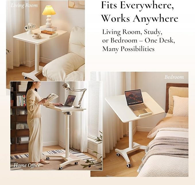 Adjustable Computer Desk, Solid Wood Folding Desk - Image 9