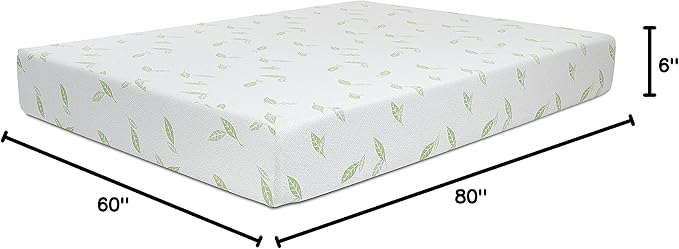 NapQueen Queen Size, 6 Inch Anula Green Tea Infused Memory Foam Mattress - Image 2