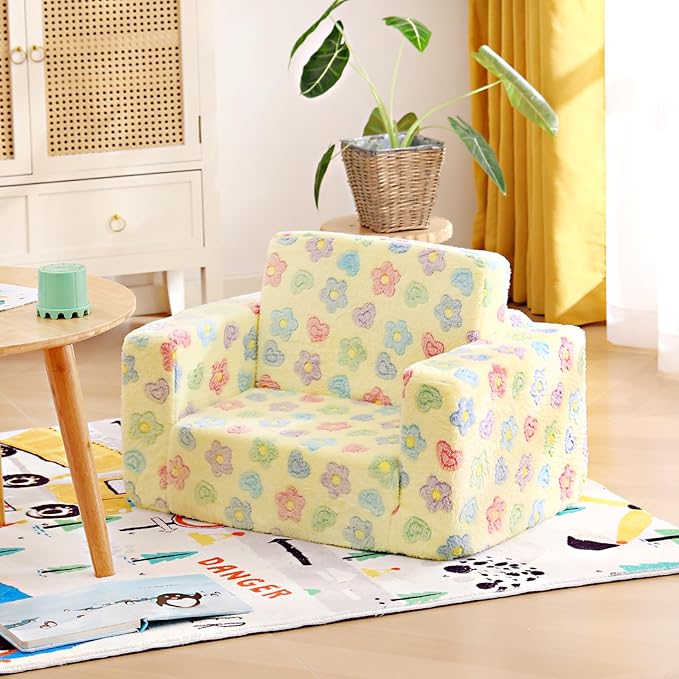 Tiita 2-in-1 Kids Sofa, Convertible Children Couch to Lounger, Flip Out Kids - Image 5