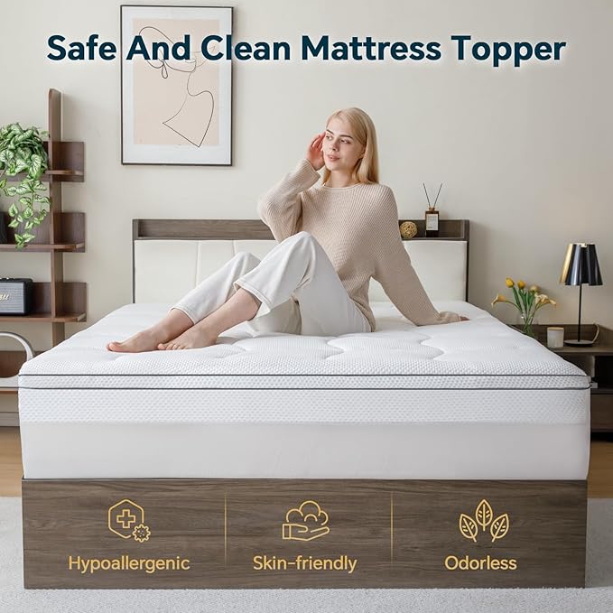 4 Inch Memory Foam Mattress Topper Queen Size - Image 6