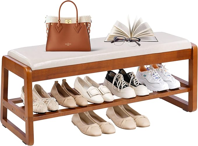 Shoe Bench Storage Rubberwood by PETKABOO