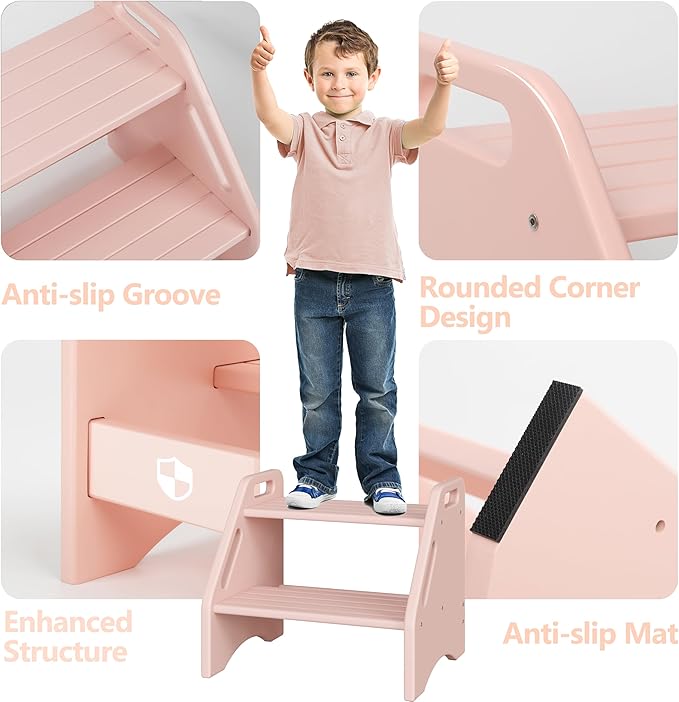AMBIRD Wooden Step Stool, Two Step Stools Toddler 300 lbs Capacity - Image 3
